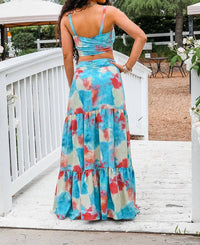 Surelymine - Miami Vibes Printed Maxi Skirt Set
