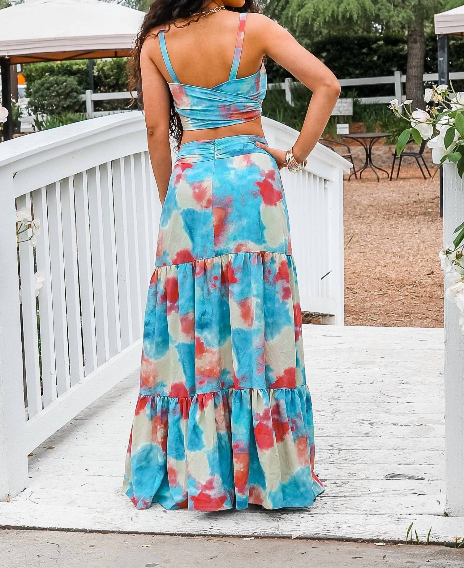 Surelymine - Miami Vibes Printed Maxi Skirt Set