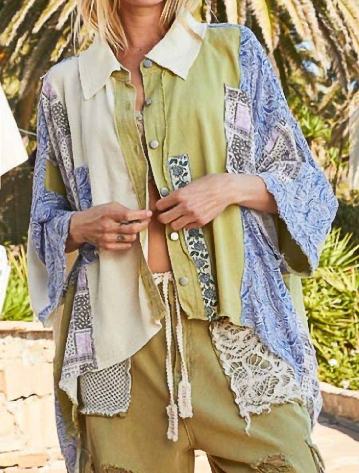 Pol - Patchwork Problems Button Down Shirt