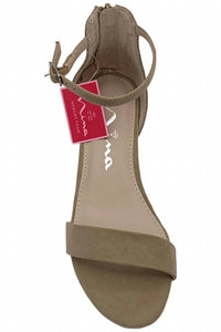 Nina Girls Hidi Back Zip Ankle Strap Sandal in alamo tan mic - kids' sandal - detail view