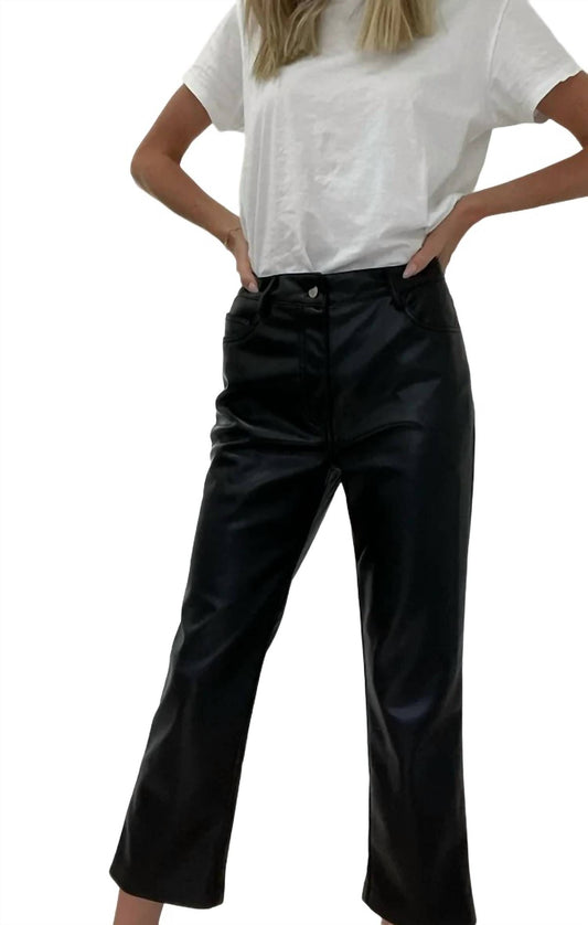 Six/Fifty - Straight Leg Faux Leather Pant