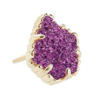 Kendra Scott Women's Tessa Stud Earrings in gold amethyst drusy - women's jewelry - alternate view