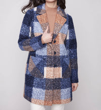 Charlie B - Plaid Bouclé Long Sleeves Jacket