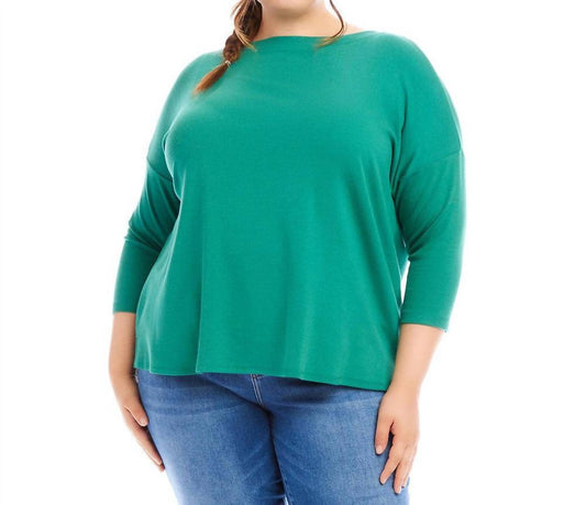 Karen Kane - 3/4 Sleeve Boatneck Top - Plus Size G