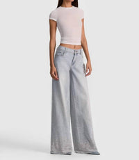 Alice + Olivia - Amazing Mid Rise Embellished Jeans