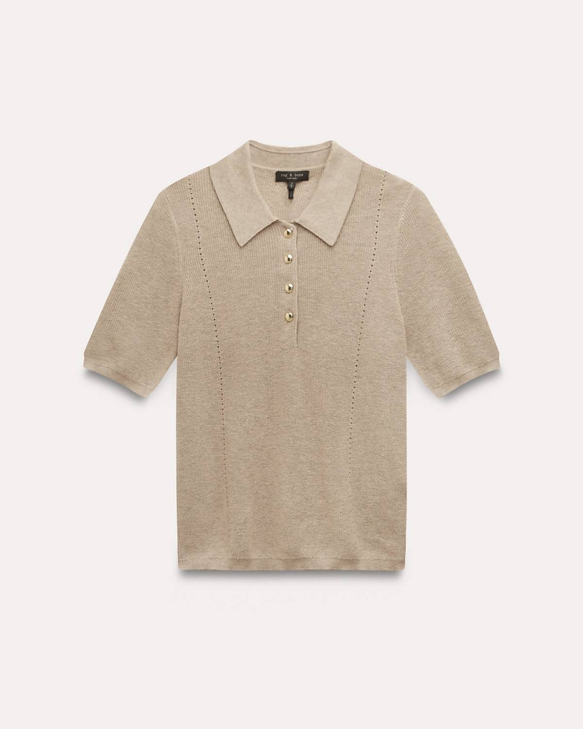 Rag & Bone - Darcey Cotton Cash Short Sleeve Polo Shirt
