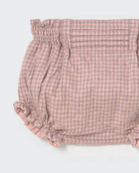 Cozmo - Girls' Mini Gingham Flannel Newborn Bloomers