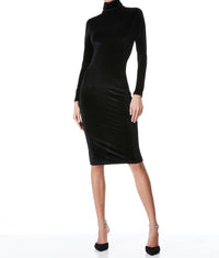 Alice + Olivia - Delora Velvet Tassel Back Midi Dress