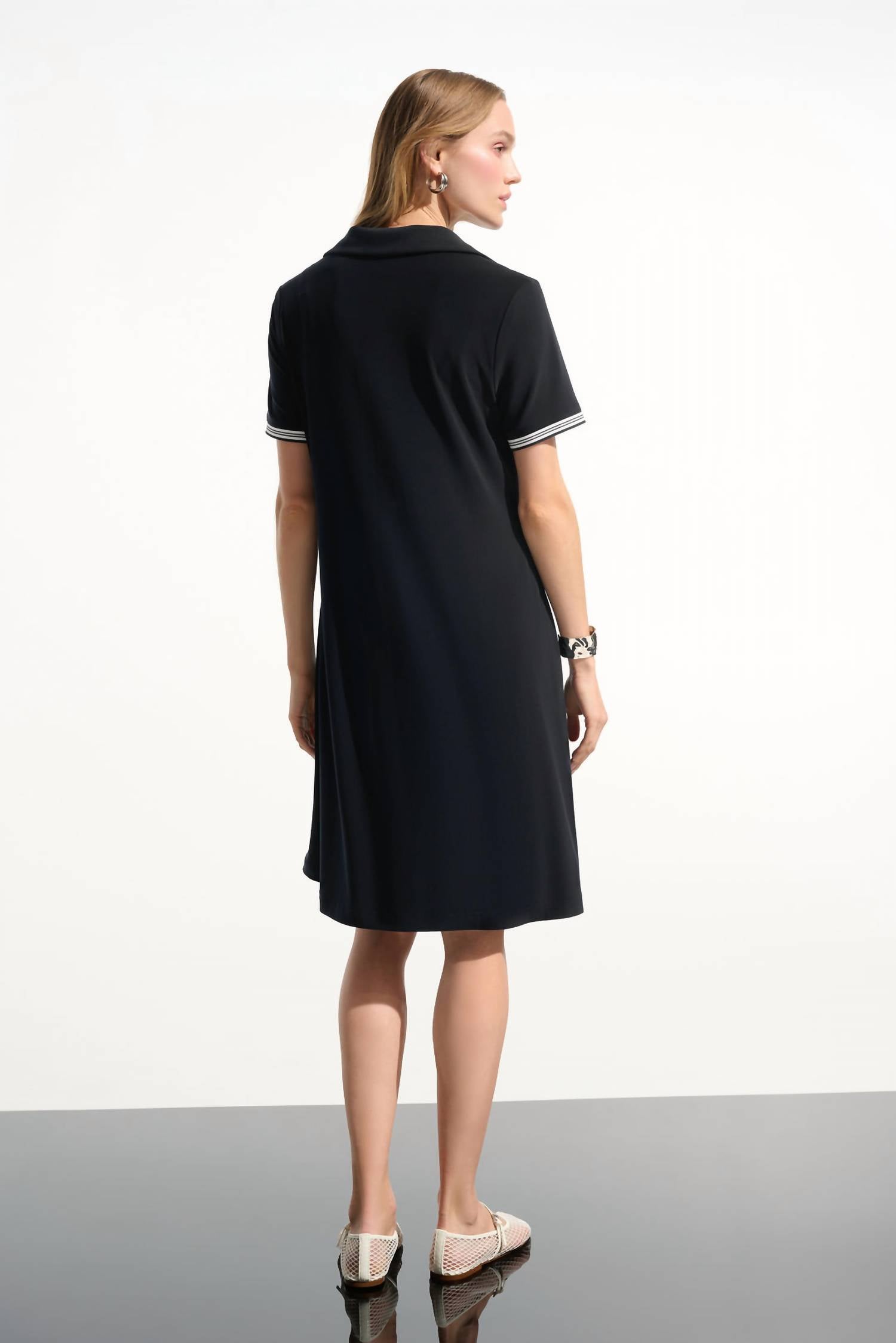 Joseph Ribkoff - Silky Knit Trapeze With Polo Collar Dress