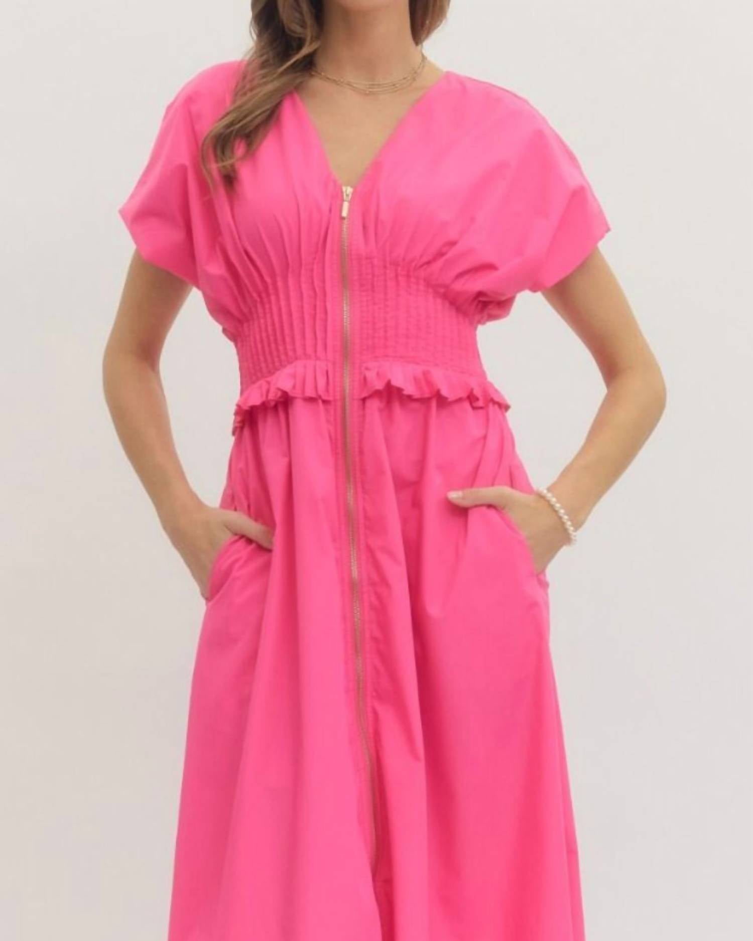 Entro - Smocked Midi Dress