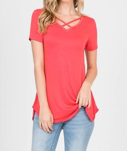 Heimish Usa - V Neck Strappy Tee