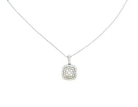 Aamiaa - 1.00 Carat Natural Diamond Cushion Double Halo Pendant
