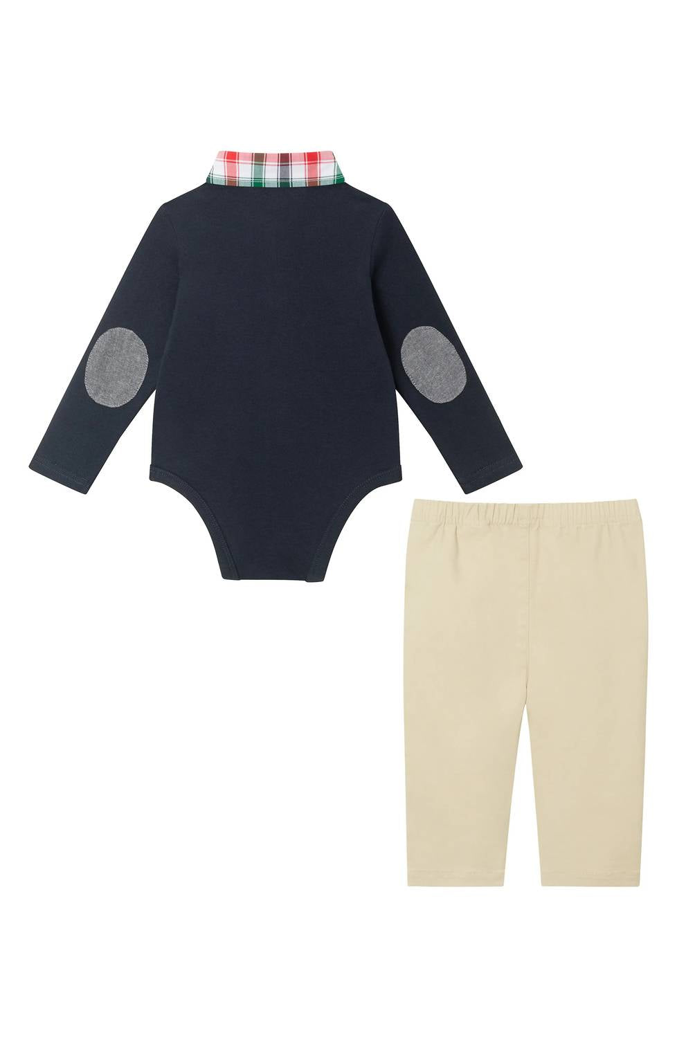 Andy & Evan Kids' Holiday Polo Bodysuit & Cord Pants Set in navy - item - detail view