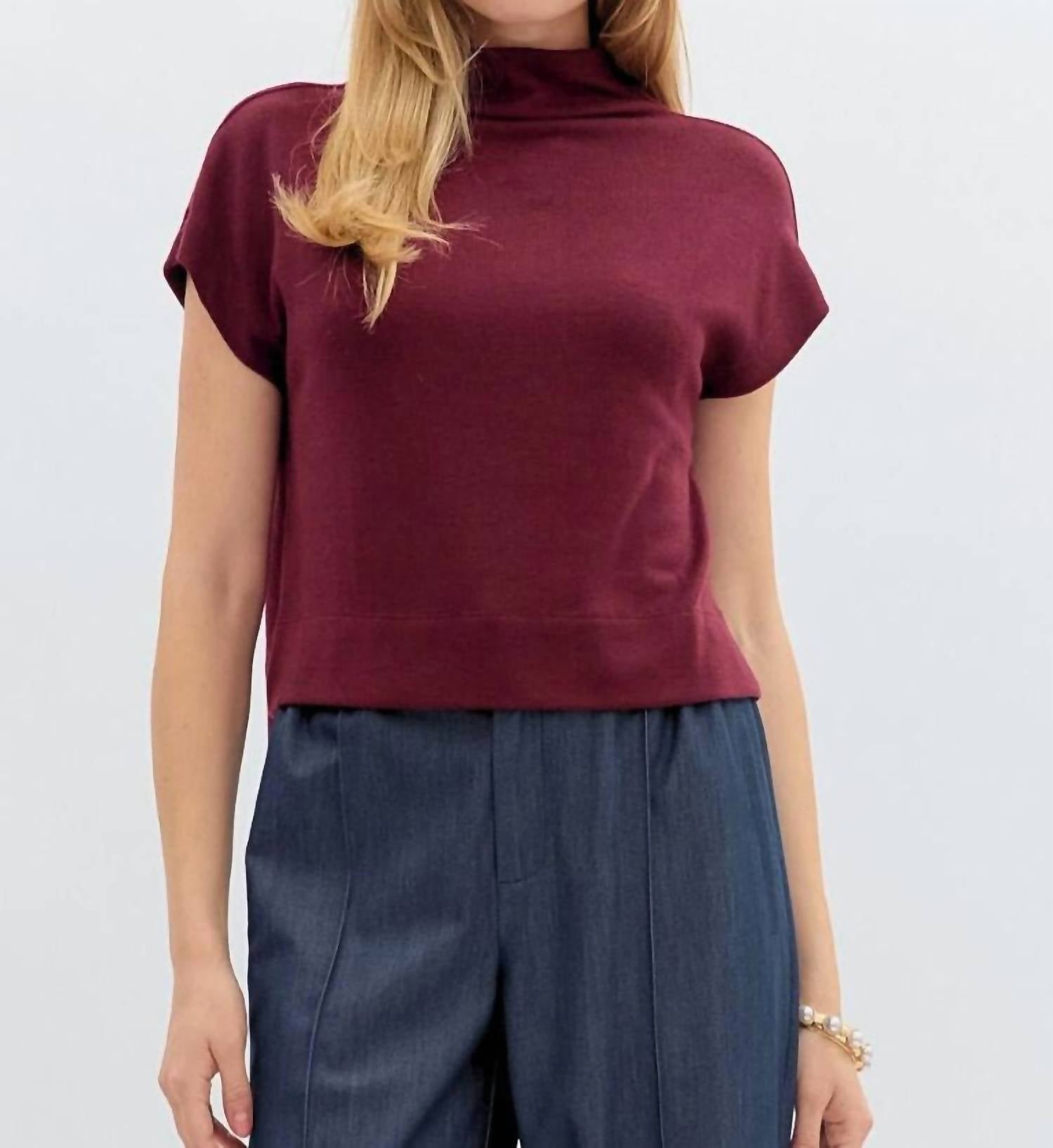 Entro - Megan Knit Mock Neck Top