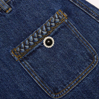 self-portrait Denim Braided Mini Skirt in blue - women's skirt - view 4