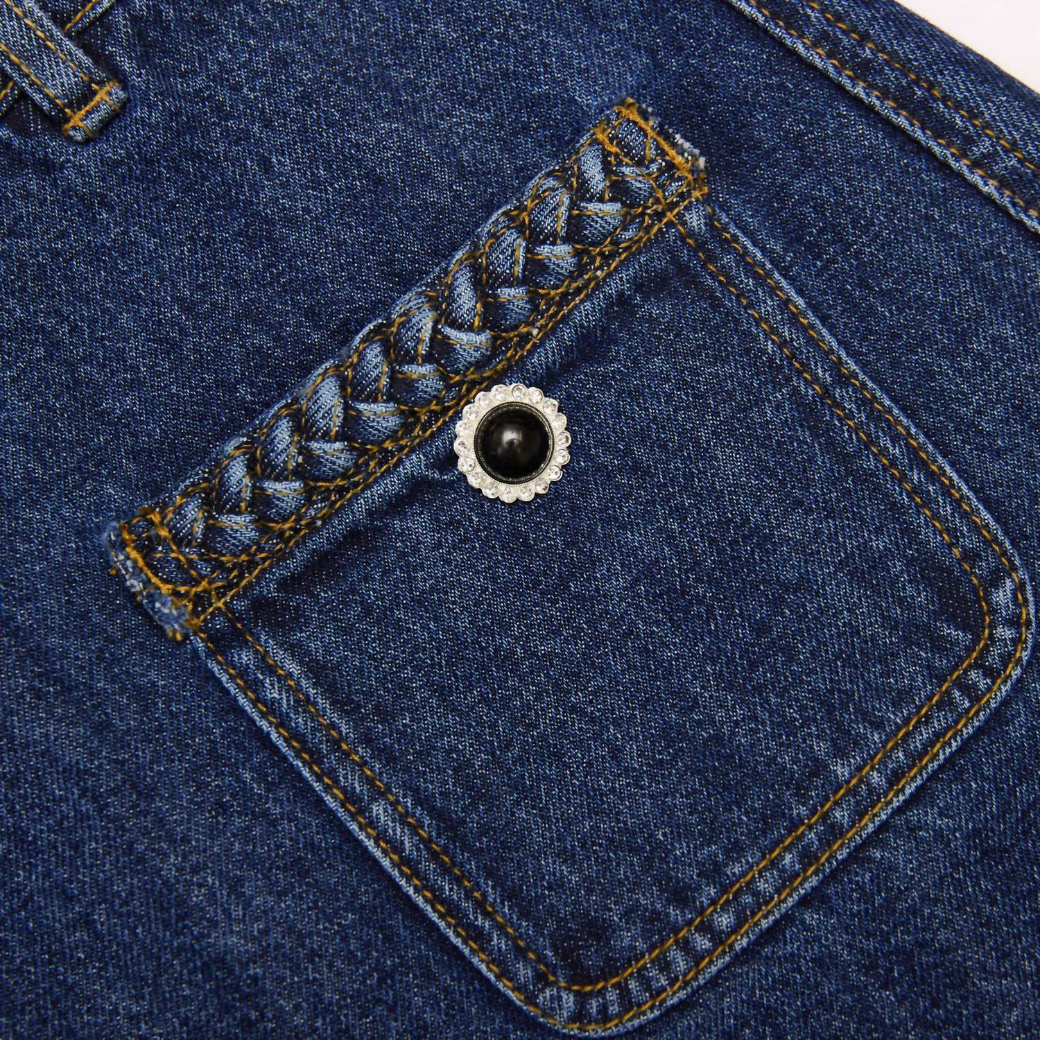 self-portrait Denim Braided Mini Skirt in blue - women's skirt - view 4