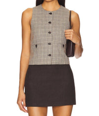 BLANKNYC Between The Lines Vest in plaid - women's jacket