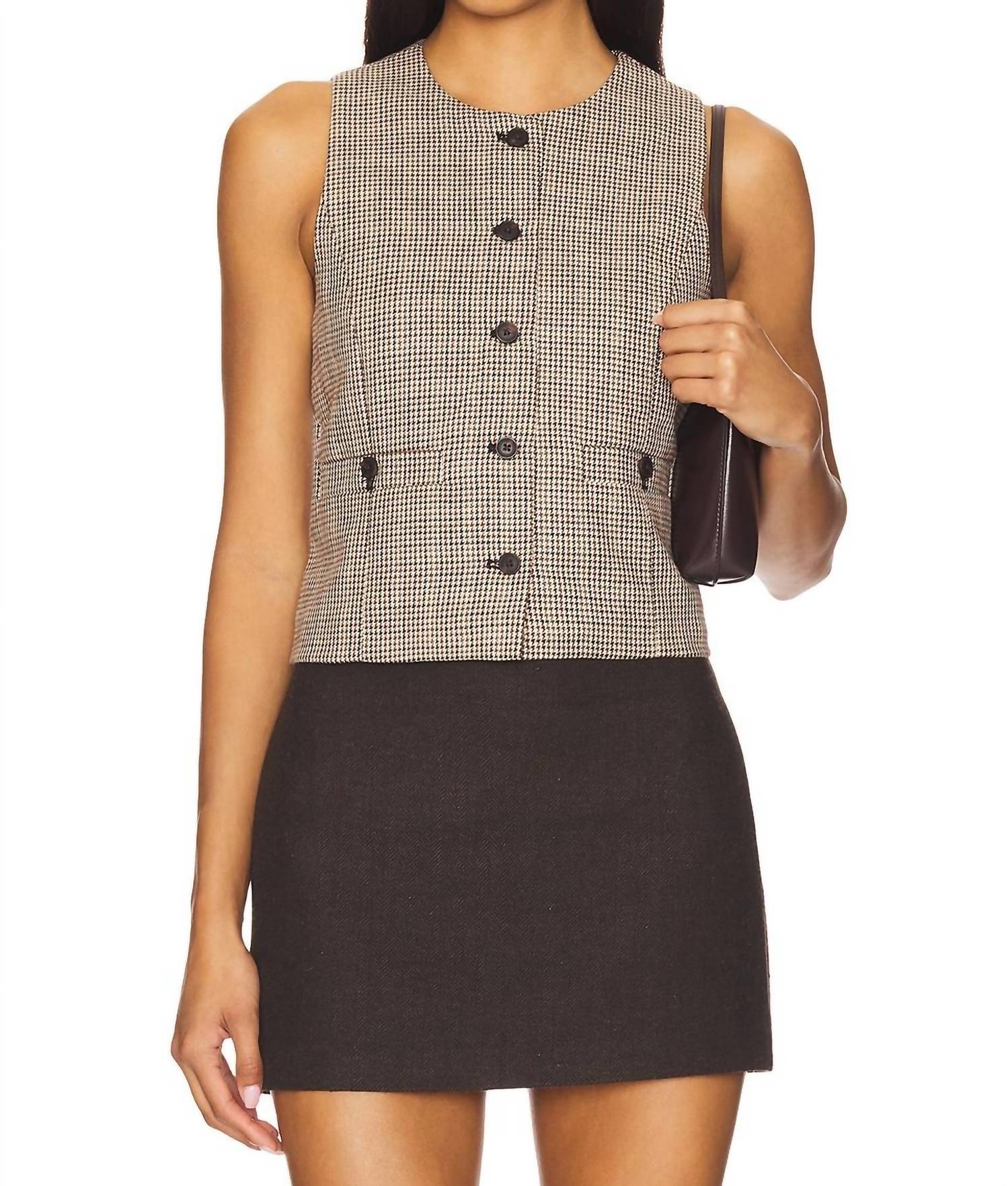 BLANKNYC Between The Lines Vest in plaid - women's jacket
