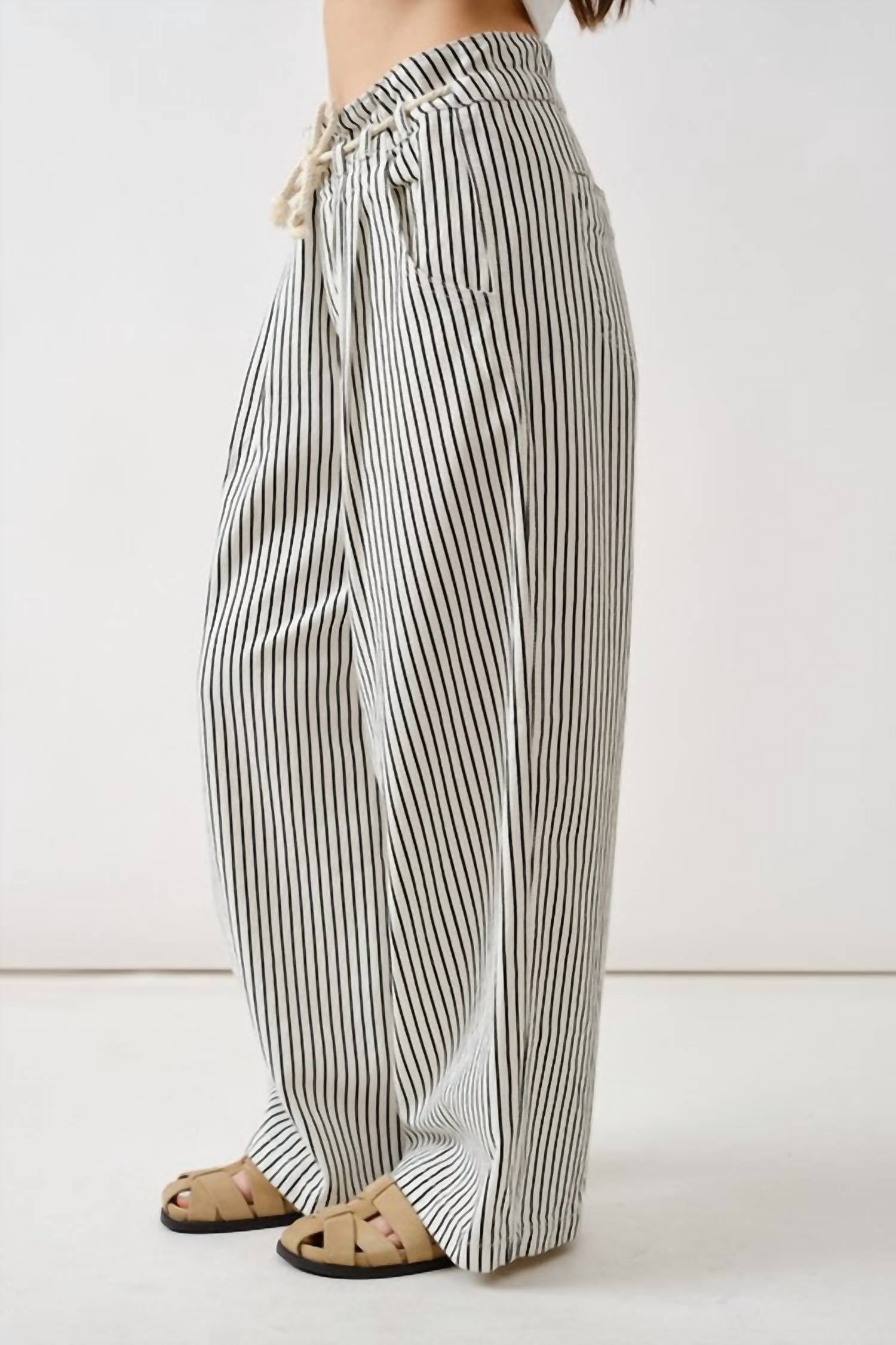 Aaron & Amber - Trisha Stripe Wide Leg Pants