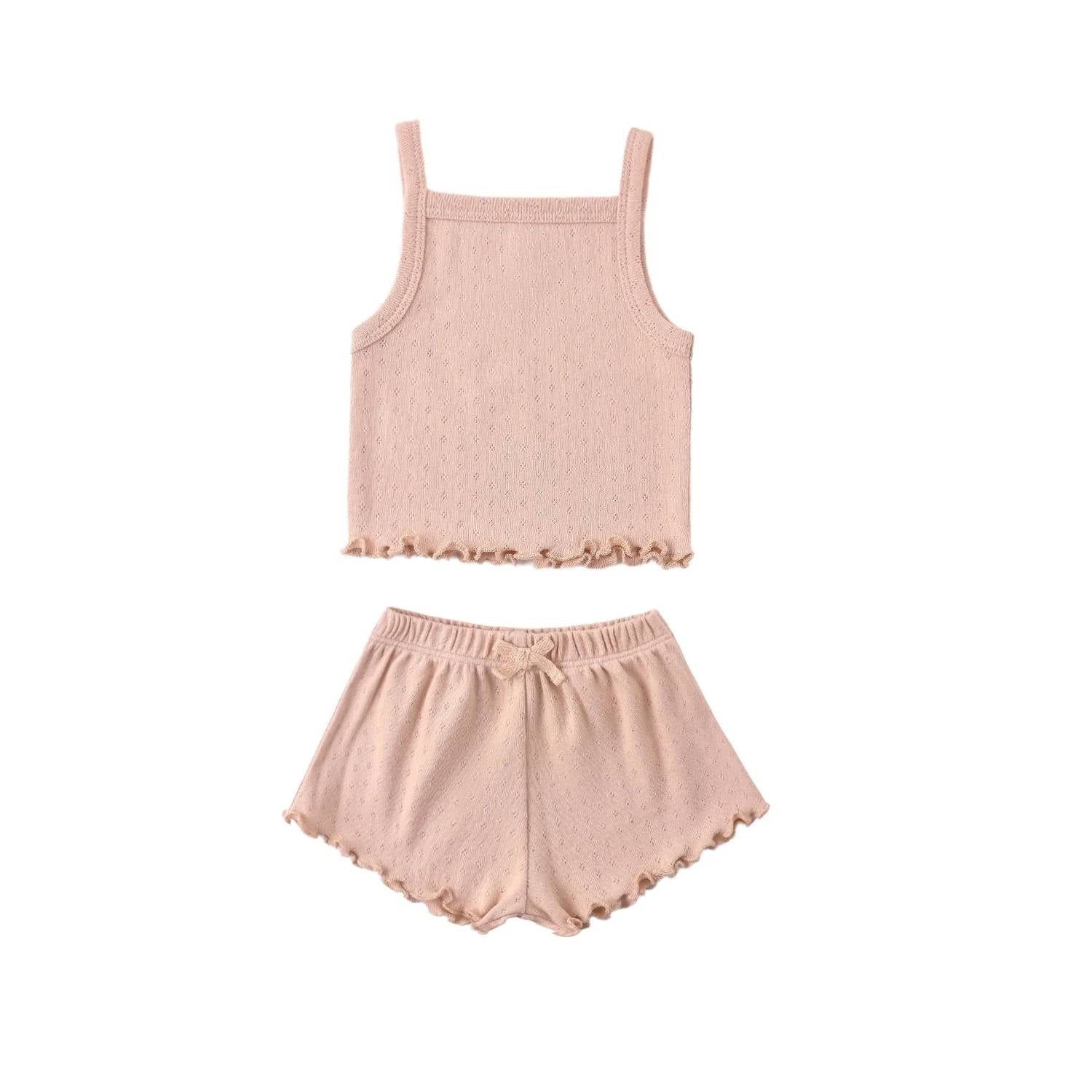 Quincy Mae - Girl's Pointelle Tank and Shortie Set