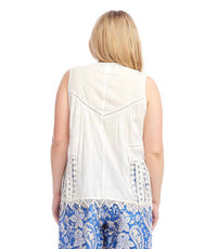 Karen Kane - Lace Trim Sleeveless Top - Plus