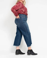 Judy Blue - Women's Marshall High Rise Button Fly Wide Leg Crop Jeans