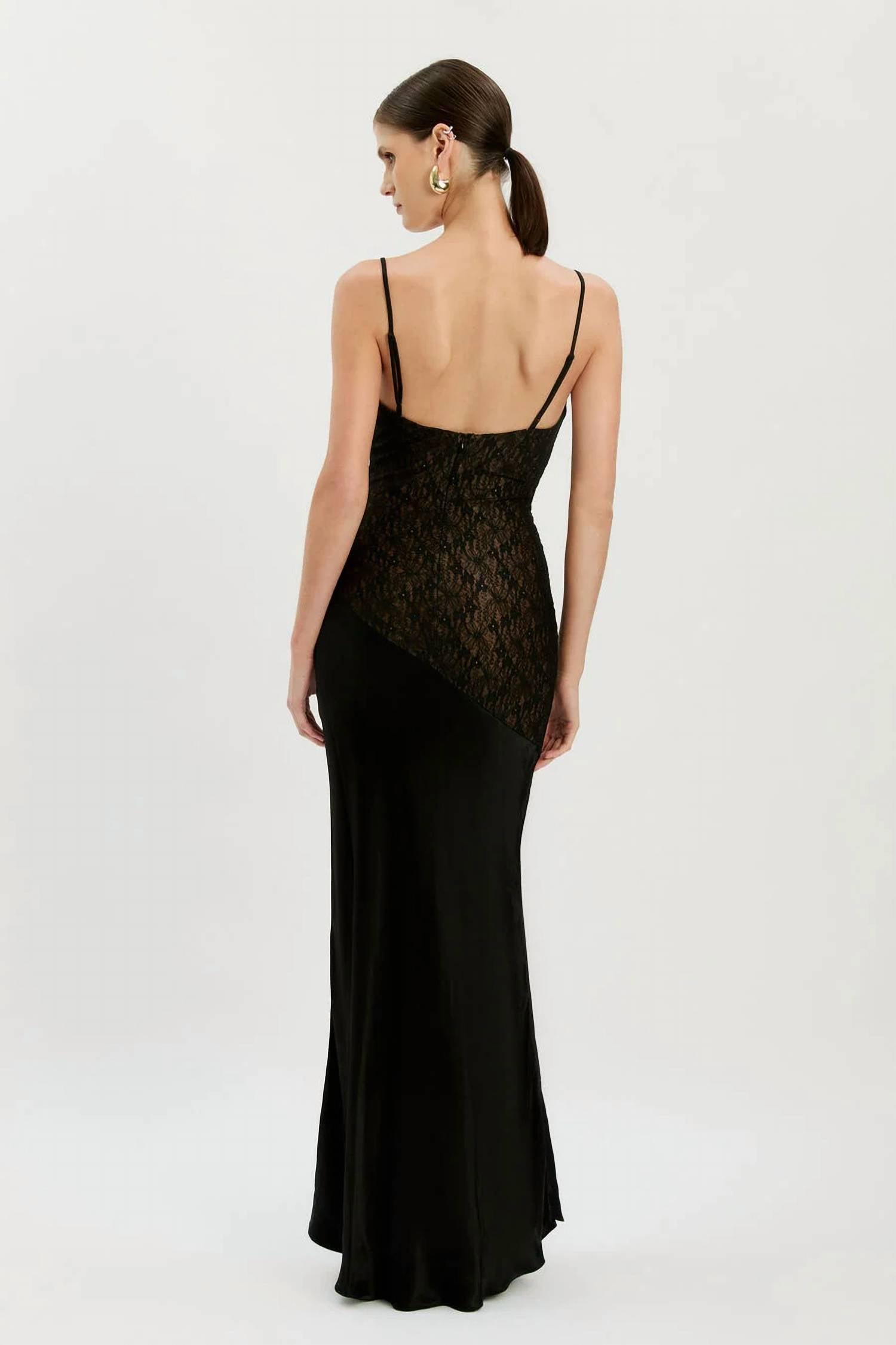 Bardot - Aralia Lace Satin Maxi Dress