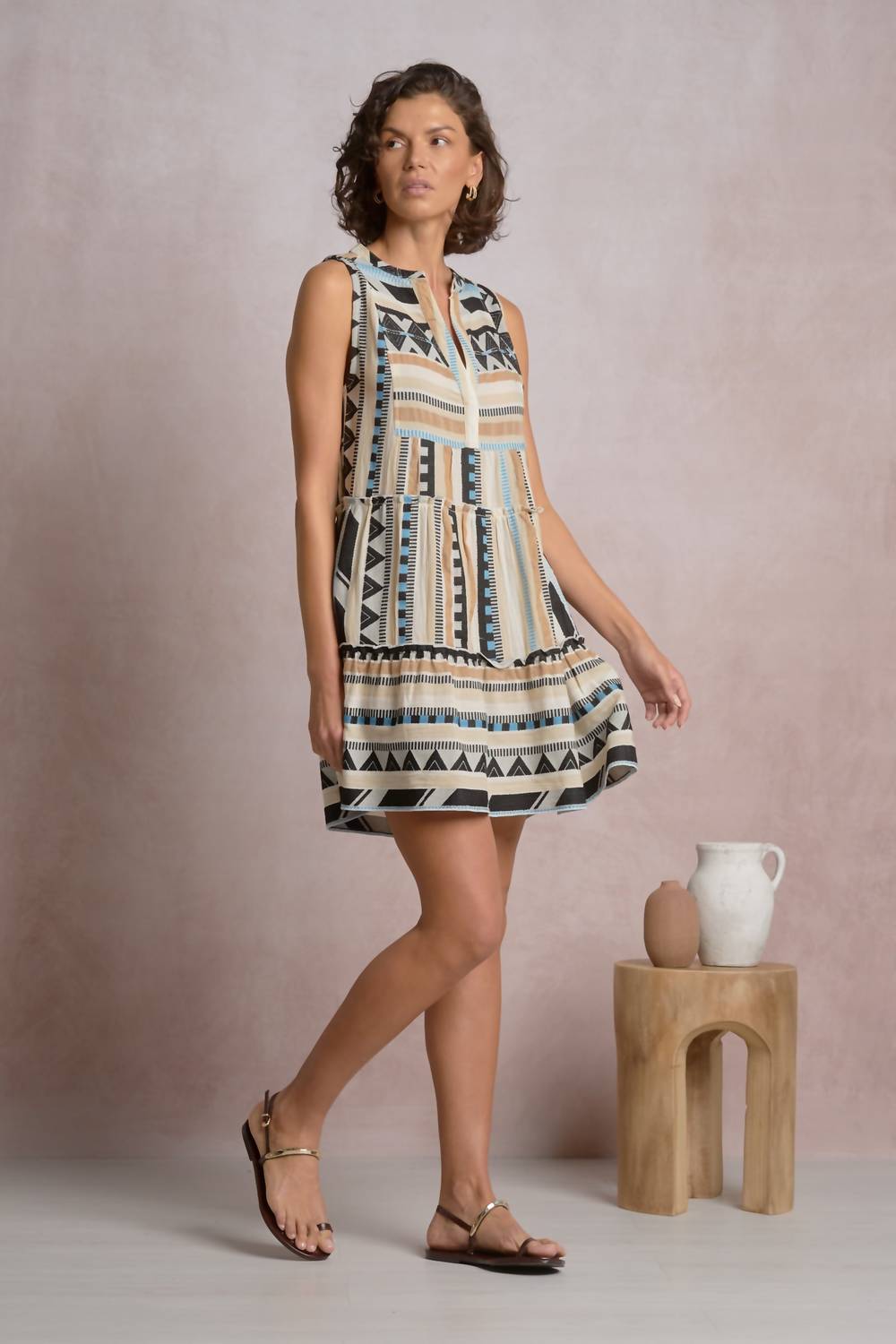 Elan - Aztec A-Line Mini Dress
