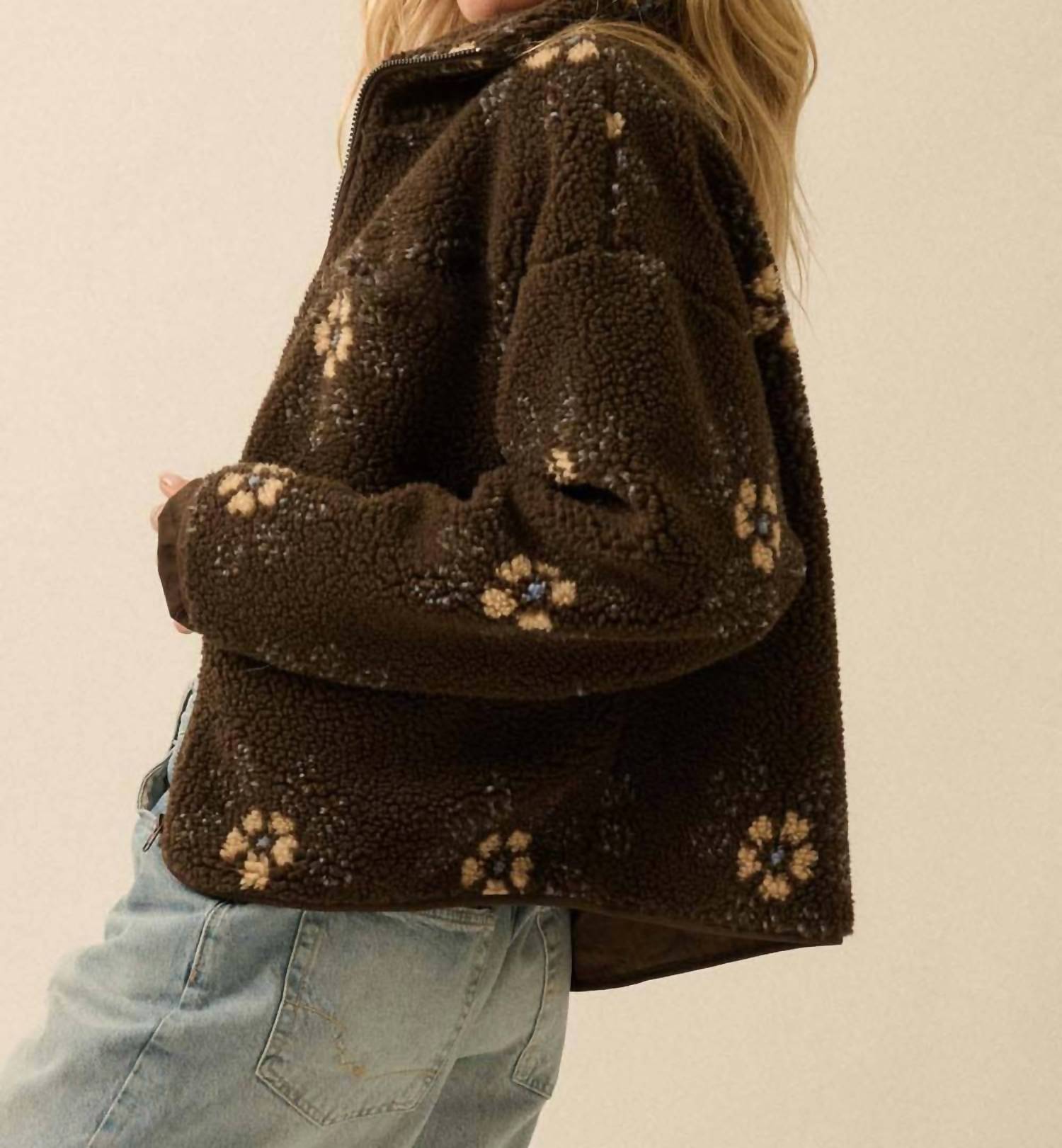 Promesa - Floral Fleece Zip-Up Jacket