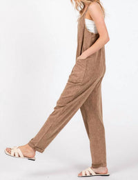 Final Touch - Final Touch Relaxed Mineral Wash Jumpsuit