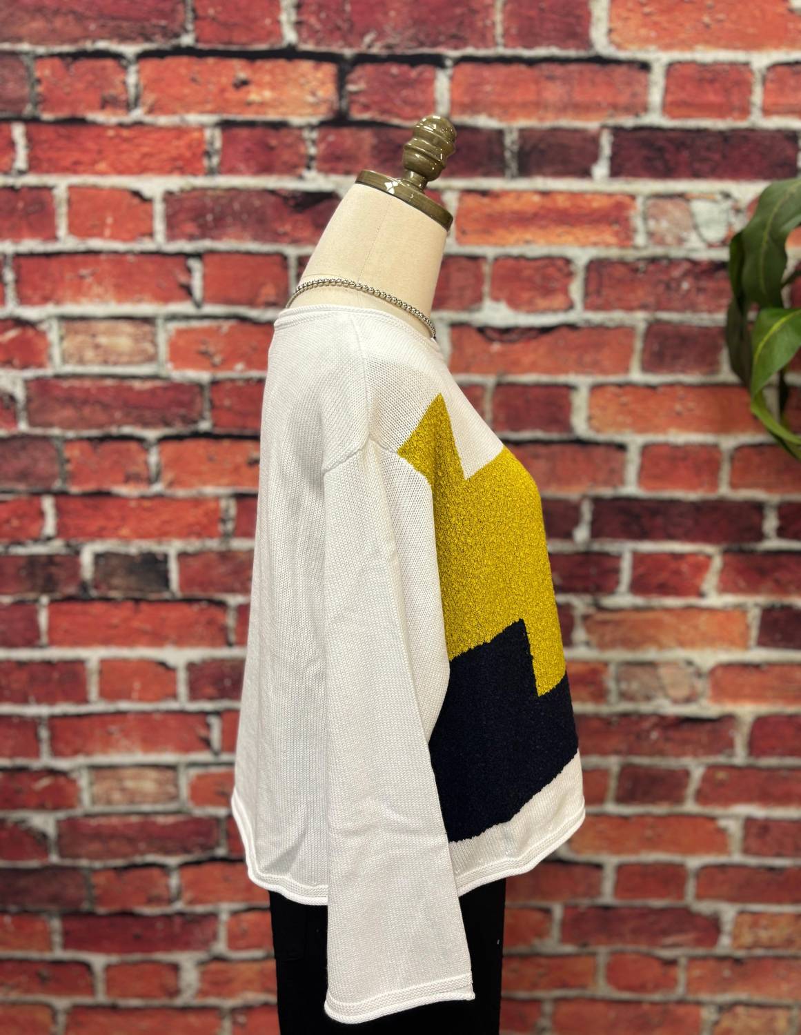 Olivia by Habitat Women's Modern Colorblock Knit Sweater in multicolor - women's sweater - detail view