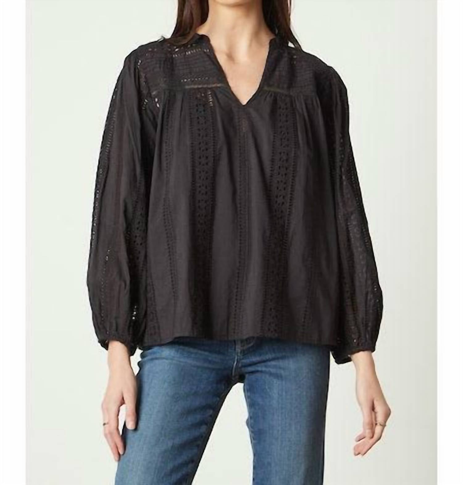Velvet By Graham & Spencer - Embroidered Cotton Jordyn Blouse