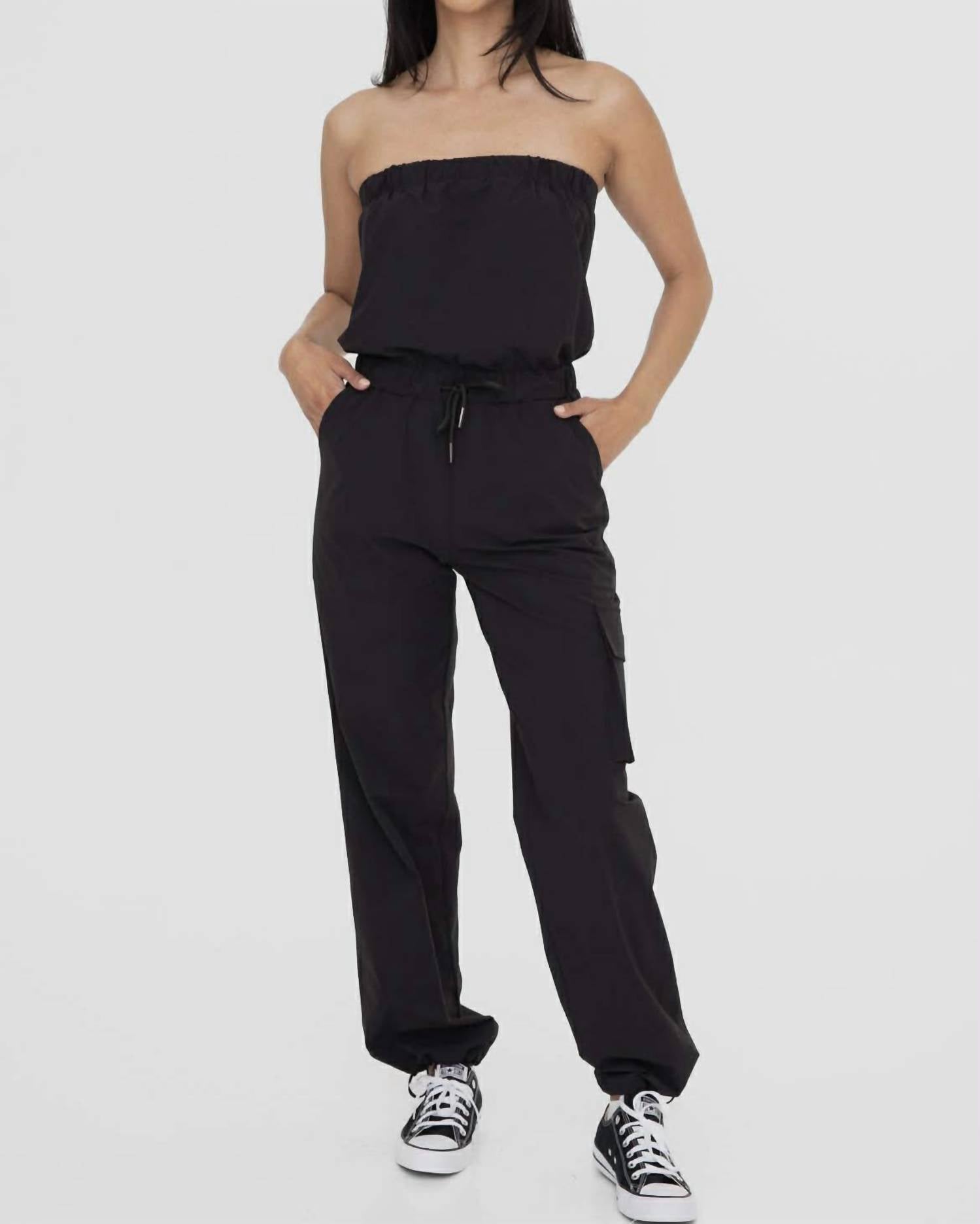 Mono B - Strapless Cargo Jumpsuit