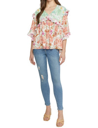 Entro - Ruffled & Floral Top