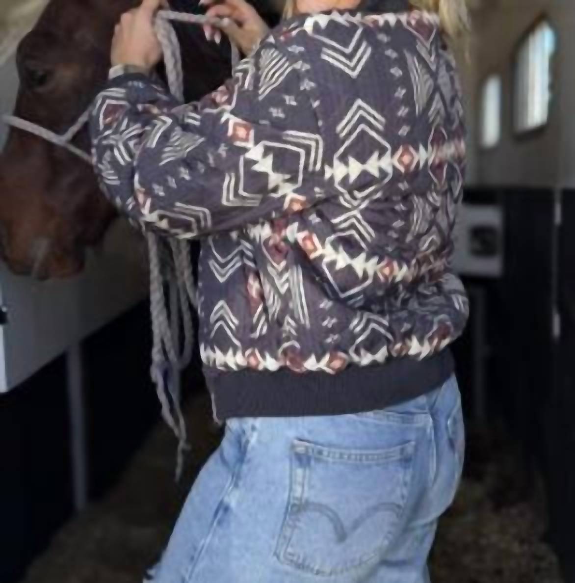 Rowdy Crowd Dolly Shine Jacket in blue - women's jacket - detail view