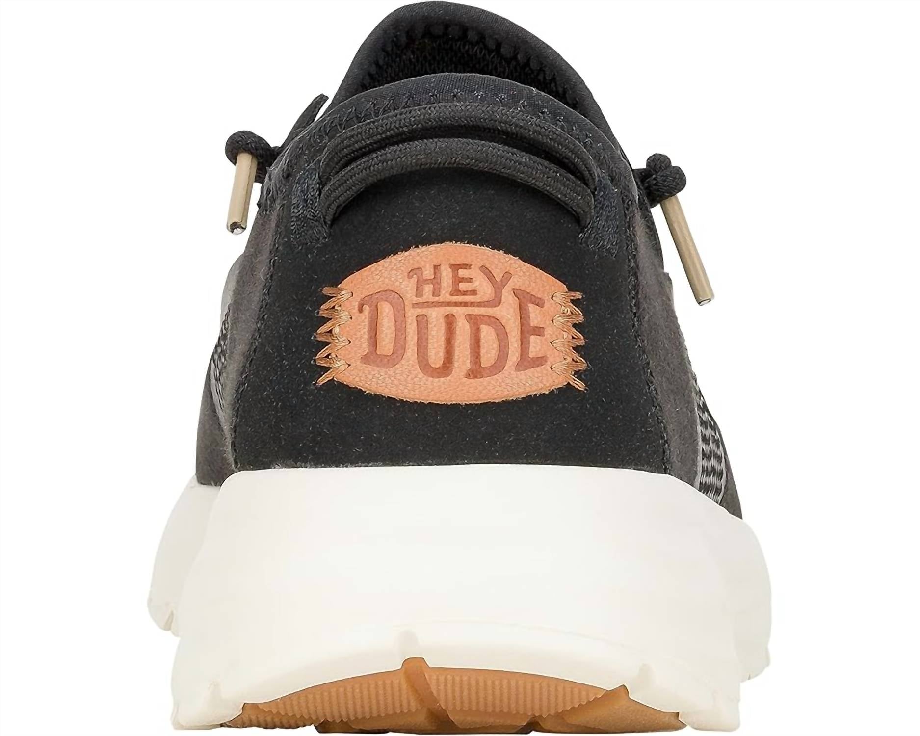 HEY DUDE Women's Sirocco Neutrals Sneakers in black - women's sneaker - alternate view