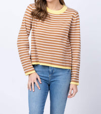 XIRENA Maxwell Sweater in camel stripe - women's sweater