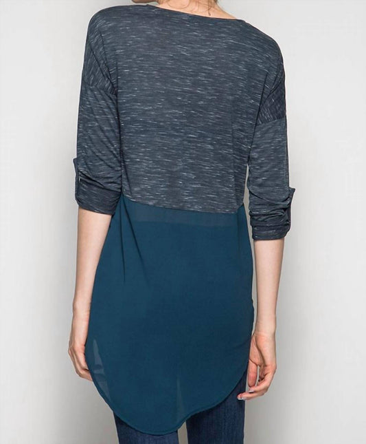 She + Sky - Chiffon Contrast Tunic