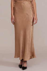 LUCY PARIS Katianna Maxi Skirt in gold - women's skirt
