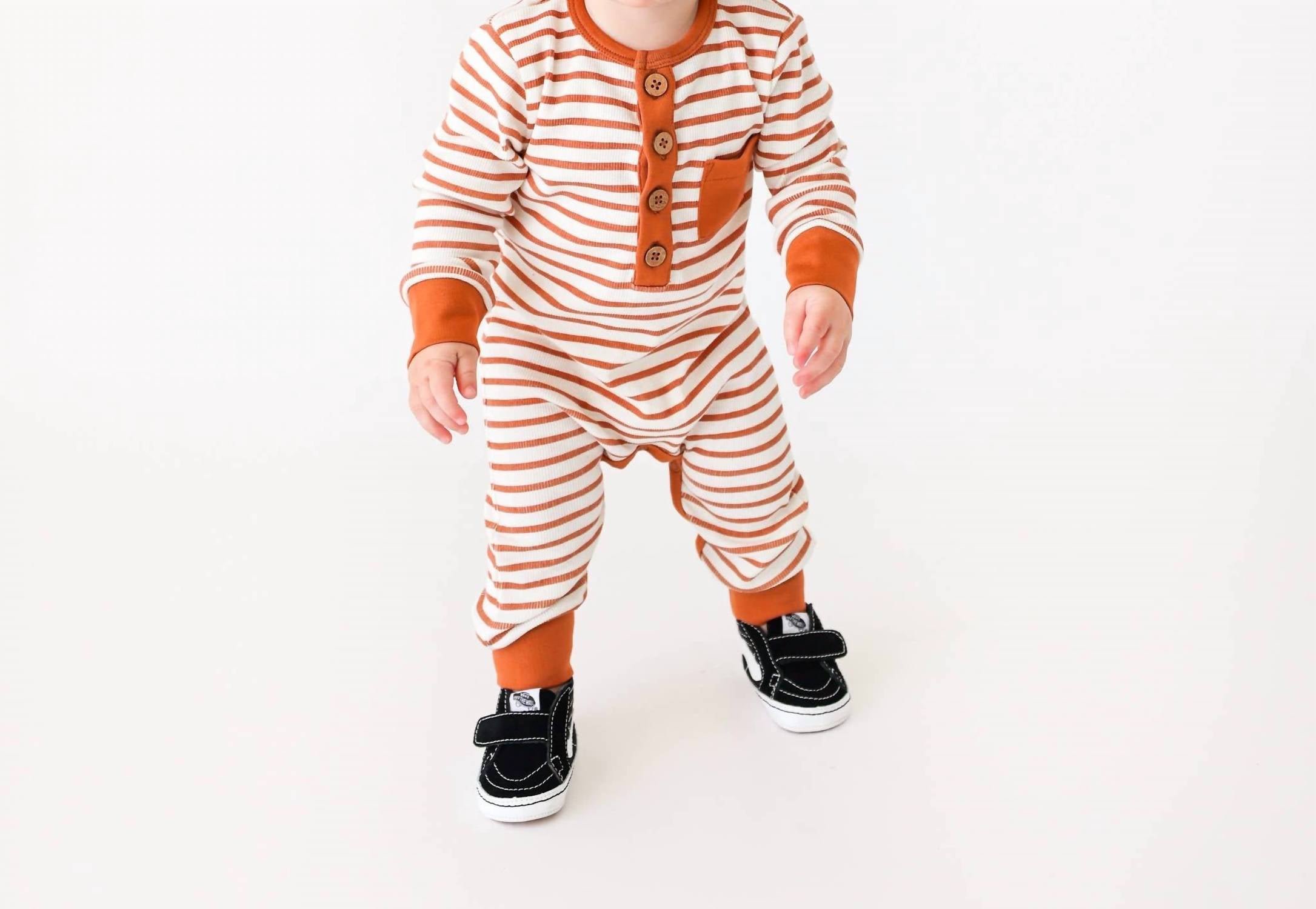 Lola & Taylor - Kids Long Sleeve Wooden Button Romper