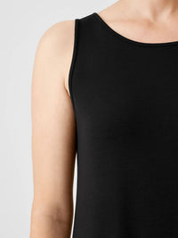 Eileen Fisher Stretch Jersey Sleeveless Midi Tank Dress in black - women's dress - view 4
