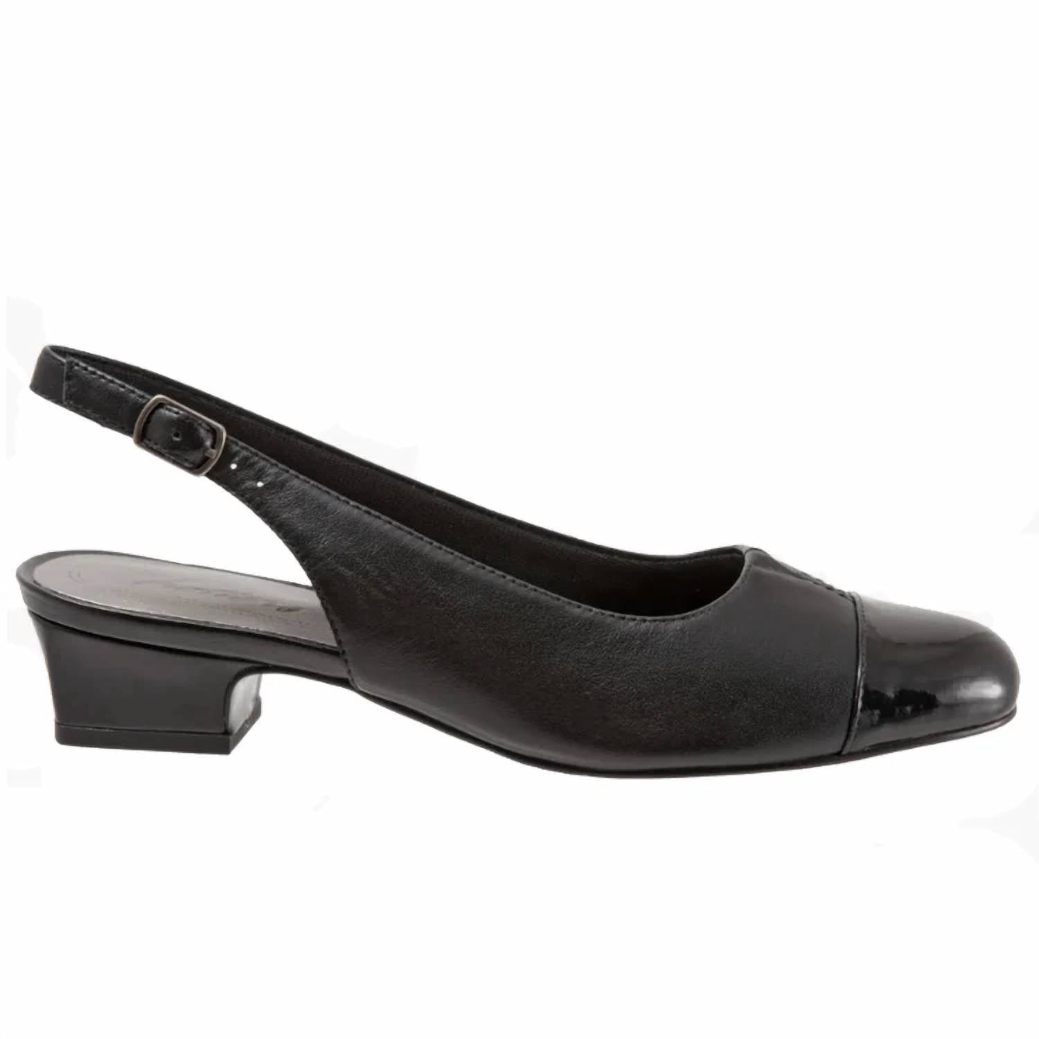Trotters Women's Dea Slingback Sandal in black - women's sandal - detail view