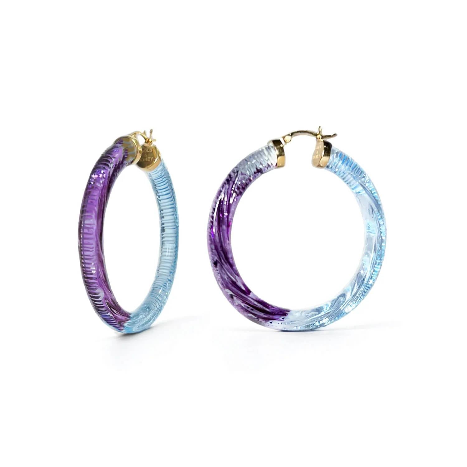 Gold & Honey - Women's Ombre Painted Instyle Lucite Hoop Earrings