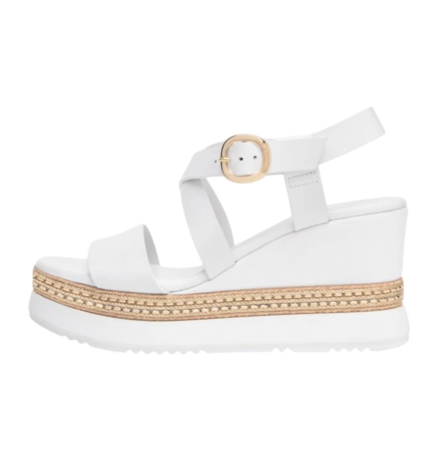 NeroGiardini Women's Loira Wedge Sandal in bianco - women's sandal - alternate view