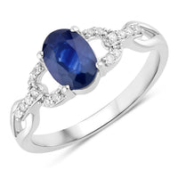 Diana M Jewels - Women's Oval Natural Sapphire Fashion Ring (1.12 Ct) - Petite