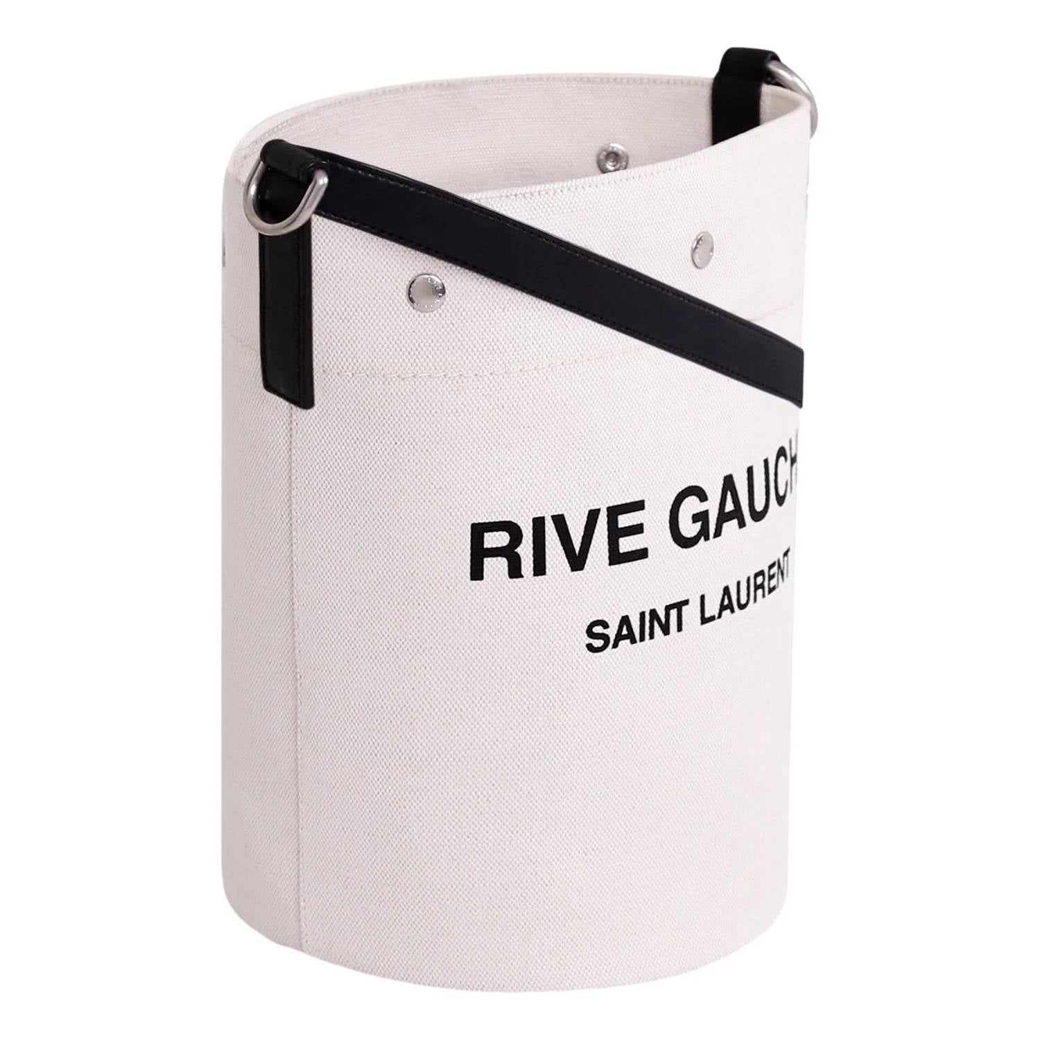 Saint Laurent - Women's Rive Gauche Linen Bucket Bag With Leather Trim
