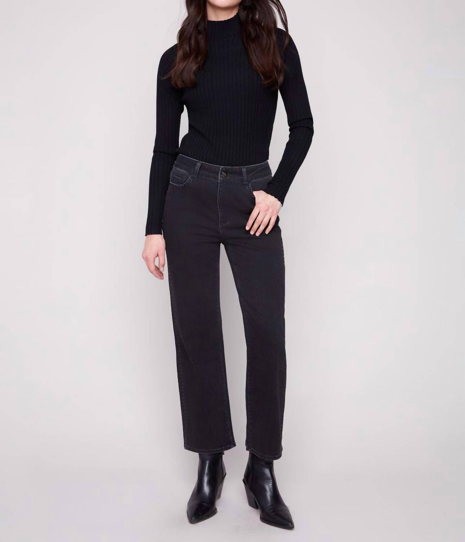 Charlie B - Straight Leg Jeans With Side Studs