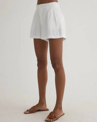Bella Dahl Pleated Shorts in white - women's shorts - detail view