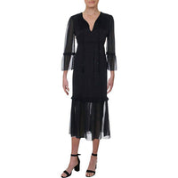Rachel Zoe - Women's Metallic Crinkle Chiffon Dress