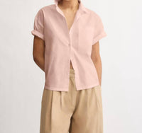 Arlo Mott Clark Split Back Top in dusty rose - women's blouse
